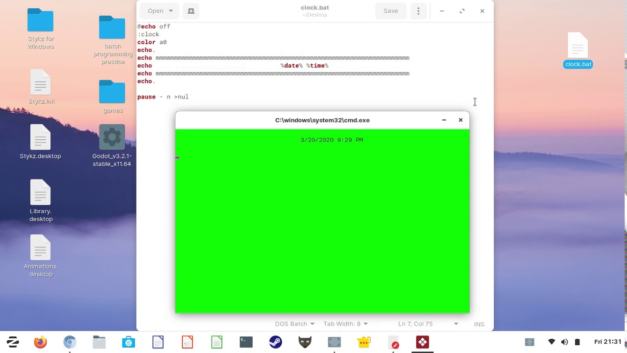 batch file practice session nine: building a personalized clock. - YouTube