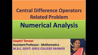 Sheppard Central Difference Operator Related Problems II Numerical Analysis video-14 News