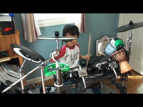 Joe, 7 years old Drum Practice "Africa" from Japan