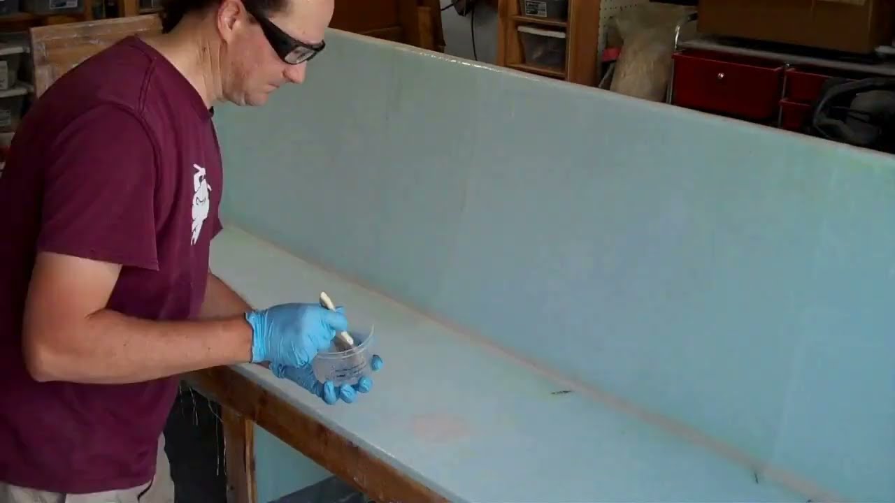 Fiberglass & Foam mini-pontoon boat - Bench Seat Week 5