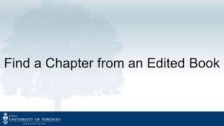Find a chapter from an edited book