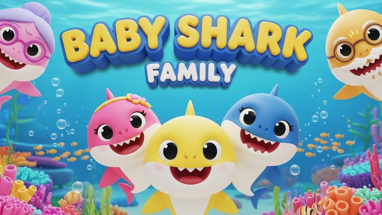 🦈💙 Baby Shark Family Song 👨‍👩‍👦✨ | Cute Kids Cartoon 🎶🌈