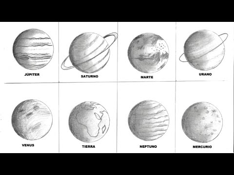 Como desenhar os planetas do sistema solar (tradução dos nomes na ...