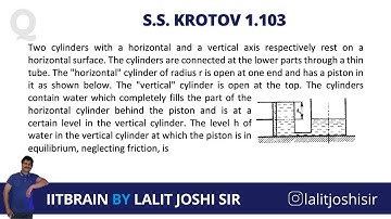 S. S. Krotov 1.103 | Fluid pressure | JEE Advanced | by Lalit Joshi Sir