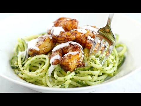 Spicy Shrimp with Pesto Zoodles