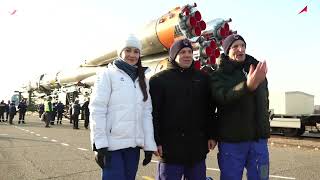 На космодроме Байконур состоялся вывоз ракеты-носителя с ТПК «Союз МС-25» на стартовый комплекс