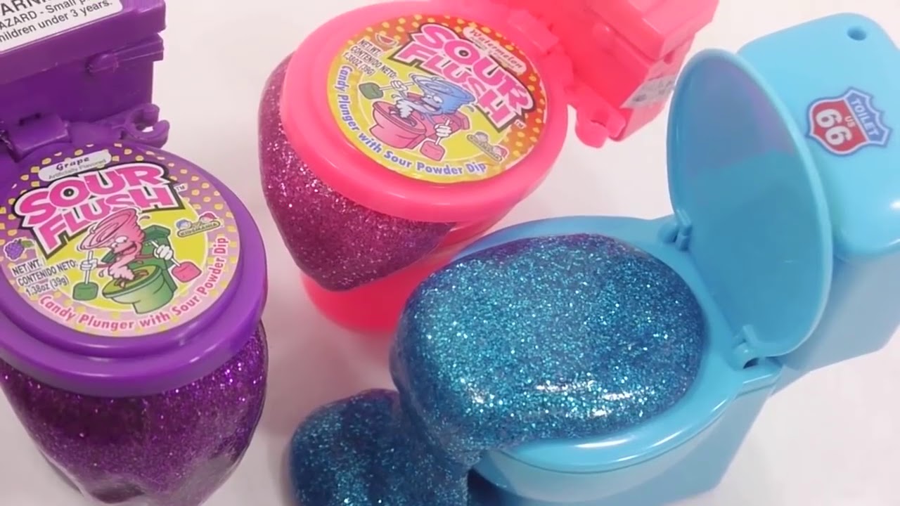 Toilet Glitter Slime Clay and Learn Colors Slime Toys - YouTube