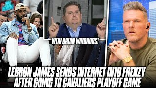 LeBron James Sits Courtside At Cavaliers Game & Basketball Fans Are Going Nuts | Pat McAfee Reacts