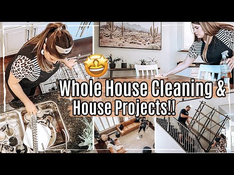 🤩 WHOLE HOUSE CLEAN WITH ME 2021 + NEW HOUSE PROJECTS & DECORATING :: Speed Cleaning Motivation