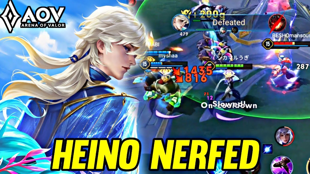 AOV : HEINO NERFED NEW PATCH - ARENA OF VALOR LIÊNQUÂNMOBILE ROV