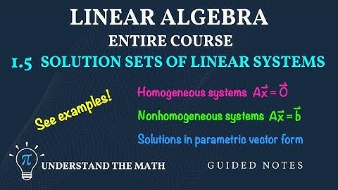 Master Solutions Sets of Linear Systems | Examples and Geometric Interpretations
