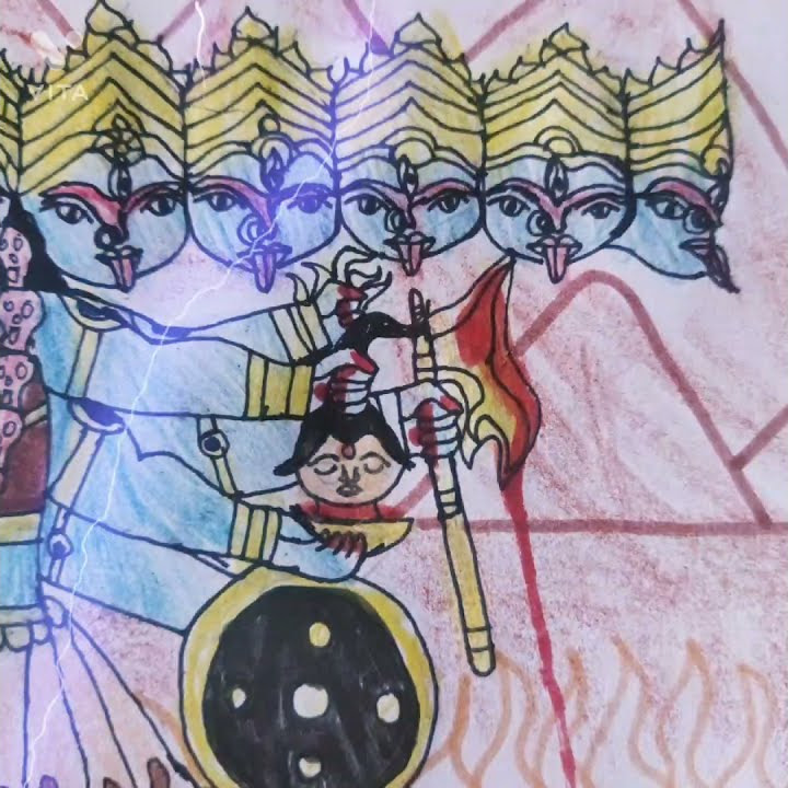 Maha kaali drawing in vighnaharta ganesh das mahavidhya adhyay