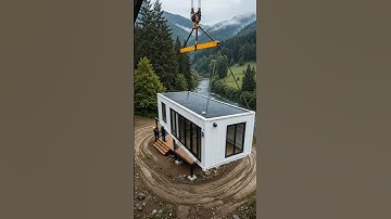 Crane Stacks 2 Shipping Containers Into a Dream Home… the Ending Is a REAL Illusion 😱