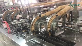 yüksek kaliteli Çift katmanlı bisküvi paketleme hattı - Sandviç bisküvi paketleme hattı akış sargısı screenshot 3