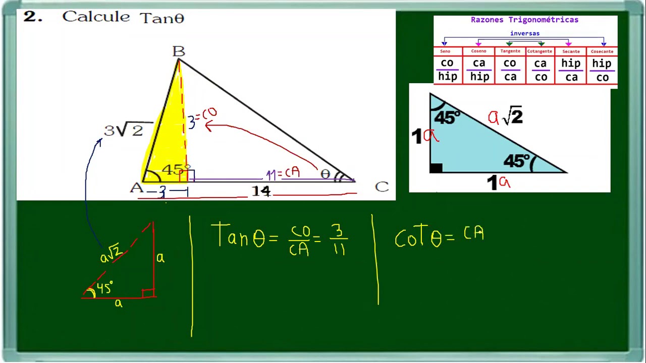 RAZONES TRIGONOMETRICAS DE TRIANGULOS RECTANGULOS PARTE 2