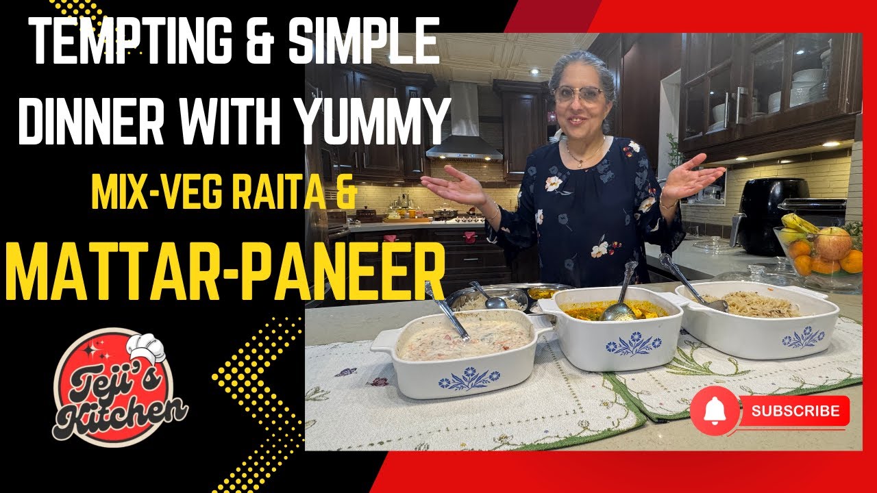 Tempting N Simple Meal with Yummy Mix Veg Raita & Mattar Paneer
