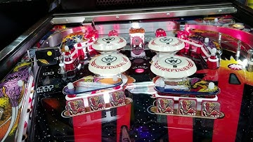 Williams FIREPOWER pinball with drop target mod and outside edge hardtop