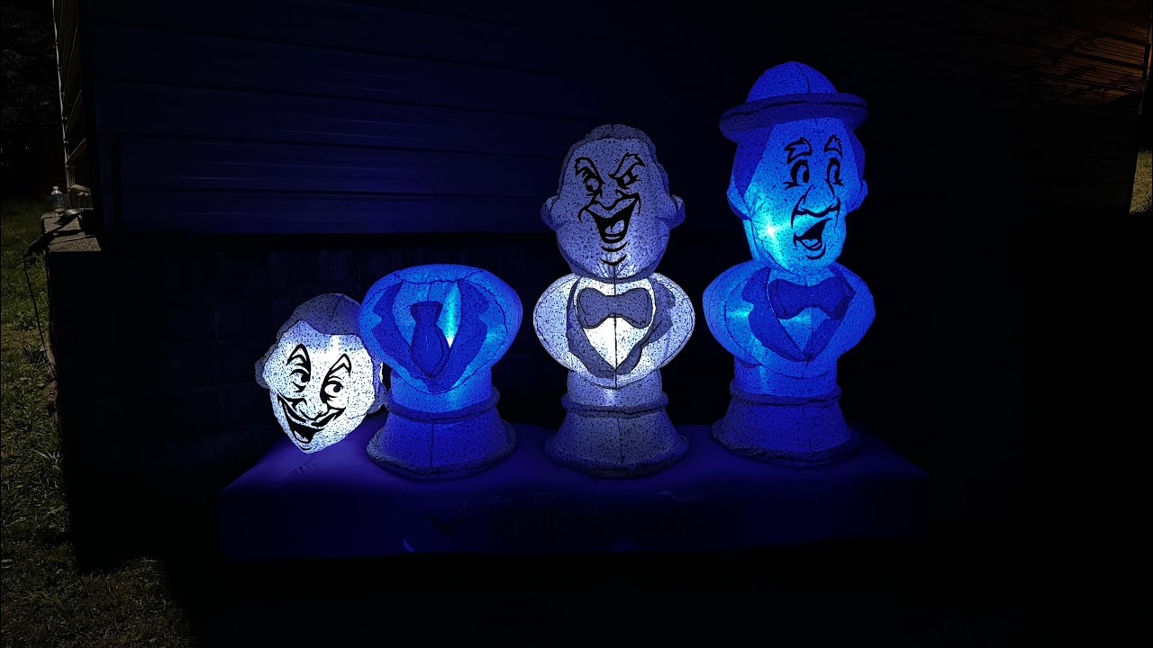Gemmy inflatable light show haunted mansion head bust 