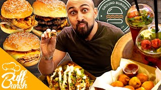 😲BEST CHICKEN SMASH BURGER IN THE WORLD? Ground Burgers - (Birmingham UK) [BUFFLUNCH]