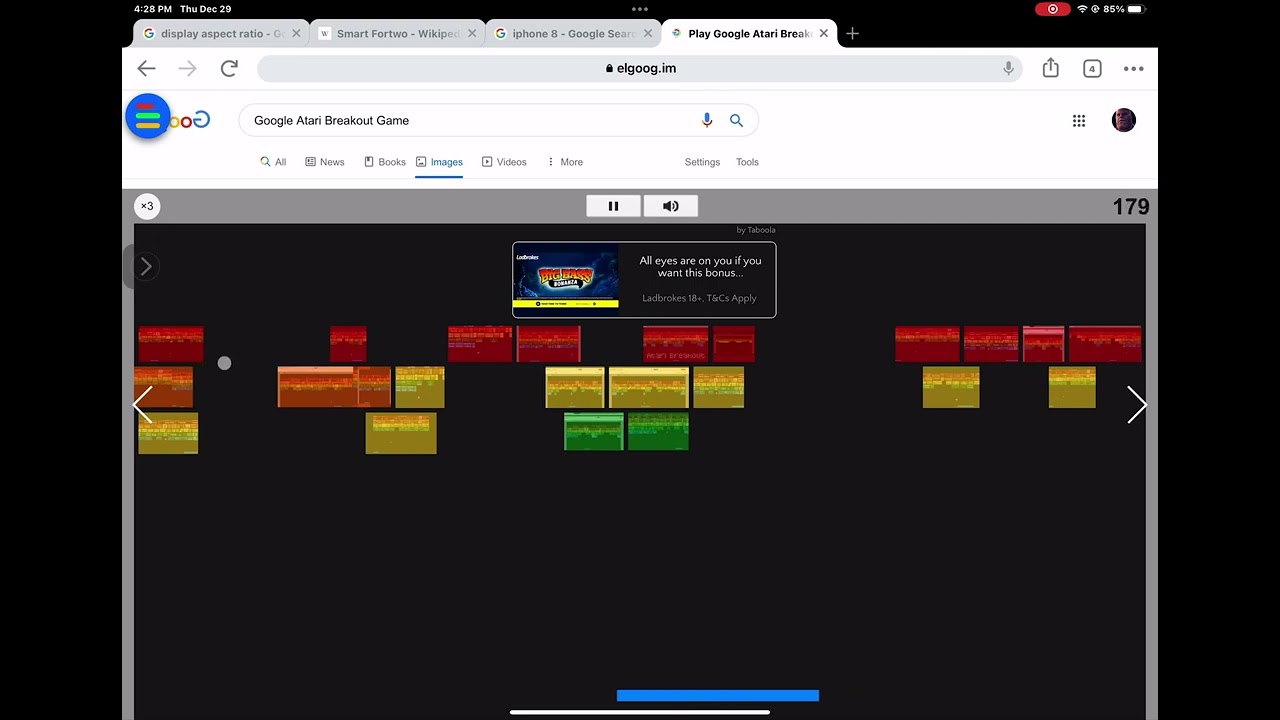 Google Atari Breakout Gameplay:End of 2022 Edition