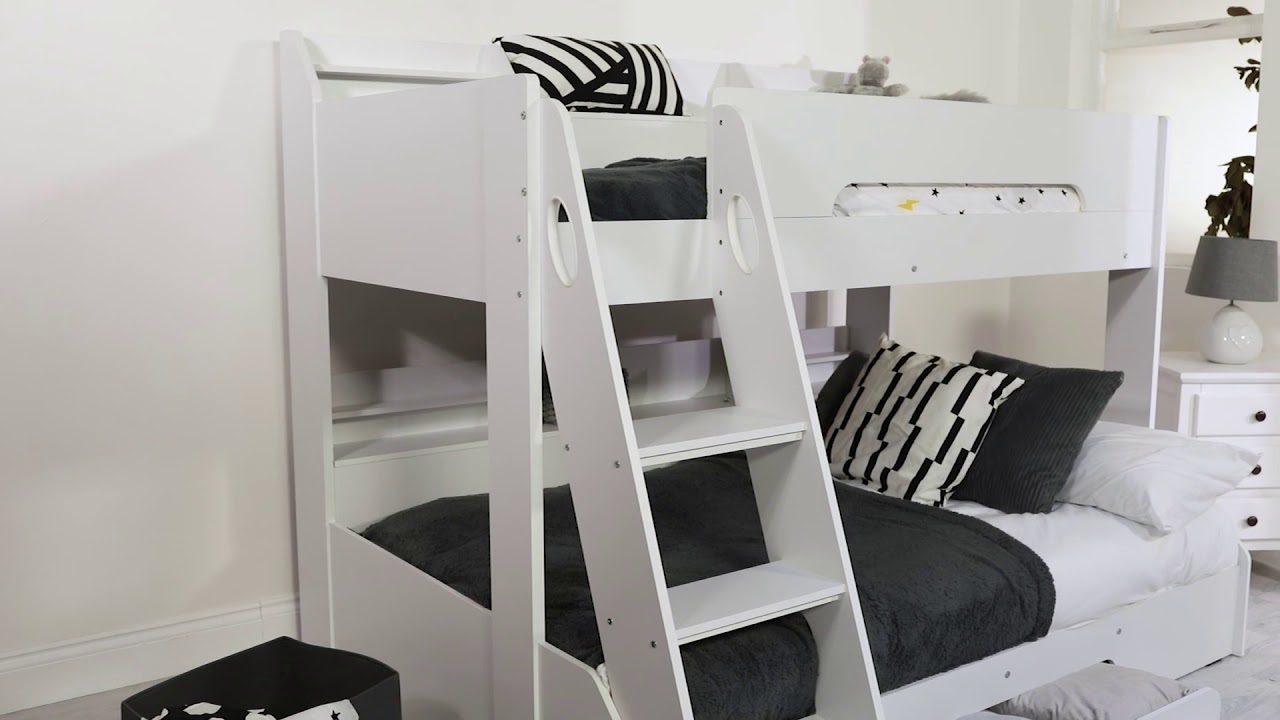 Flair Furnishings Flick Triple Bunk bed White YouTube