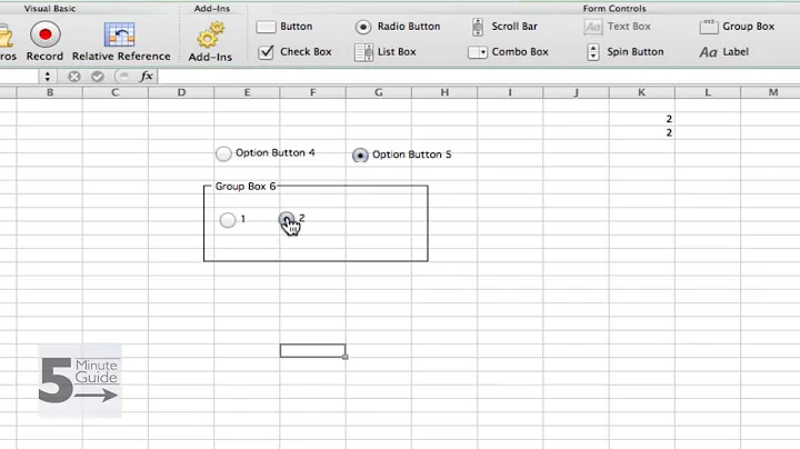 Add Radio Buttons or Option Buttons in Excel 2011 Mac