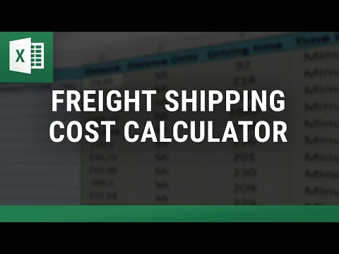 Freight Shipping Cost Calculator Excel Template