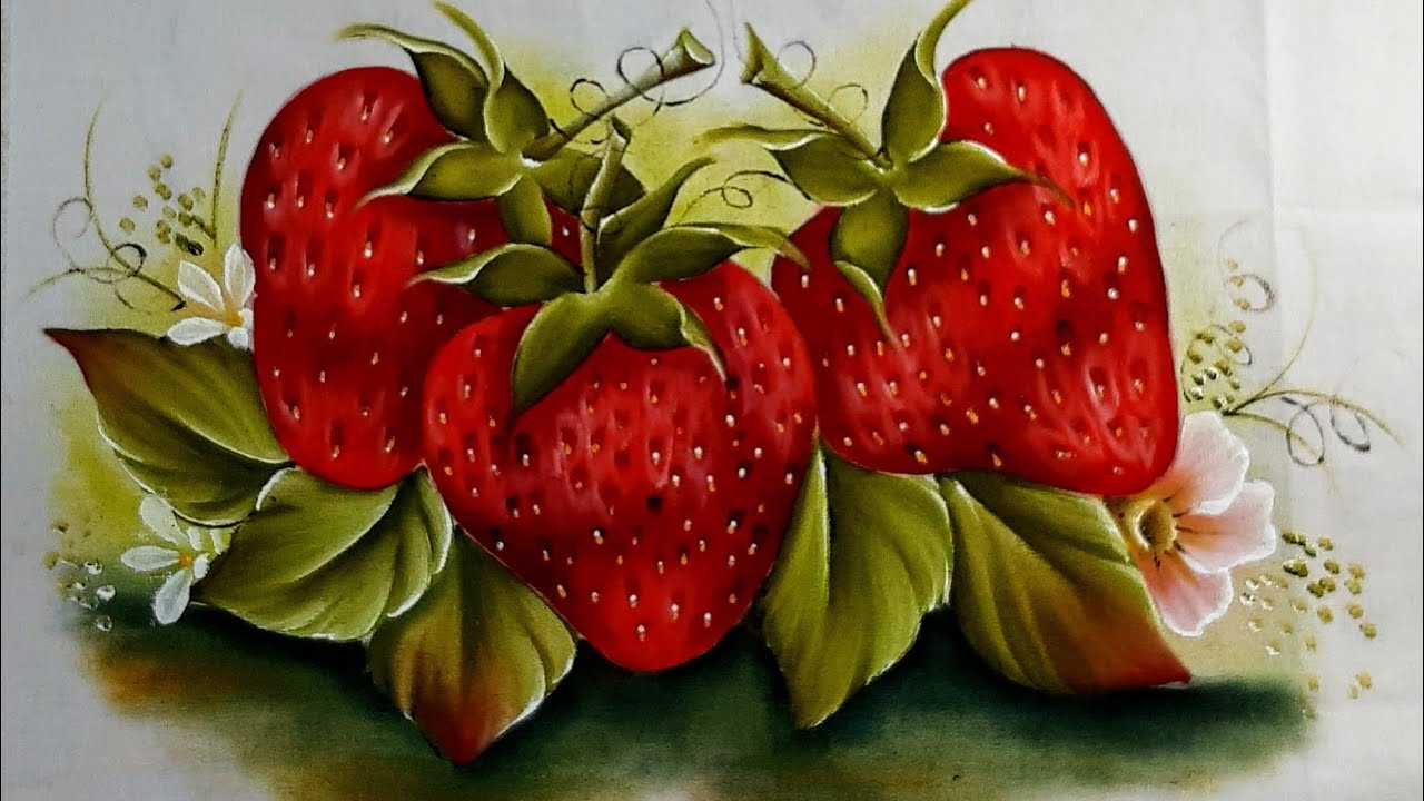 Como pintar morango para iniciantes  passo a passo