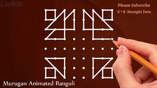 #kolam3  💐villaku deepam kolam for begineers karthigai masam rangoli