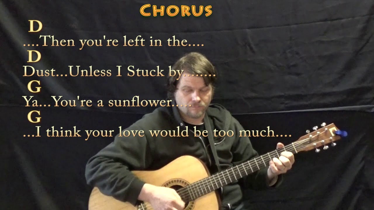 Sunflower (Post Malone) Guitar Lesson Chord Chart wth Chords/Lyrics