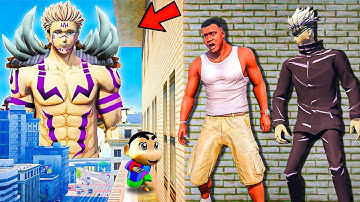 Franklin and Shinchan & Pinchan play HIDE AND KILL with Squid Game Doll In GTA 5