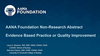 Non Research Evidence Based Practice + Quality Improvement Poster Abstract Training