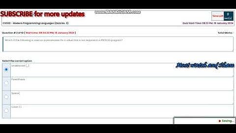 CS508 - Modern Programming Languages (Quiz No. 3) Fall2023 || Vu Daily Learners |Virtual university
