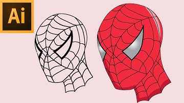 How To Sketch To Vector Spiderman in Illustrator Adobe illustrator Tutorial cc ,,,Flat Design,,,