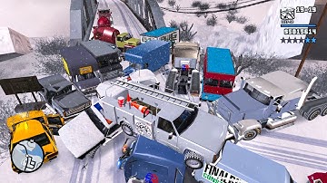 GTA SA Realistic Vehicle Deformation - Winter Crash Testing #6