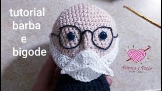 HOW TO MAKE A BEARD AND MUSTACHE FOR AN AMIGURUMI DOLL - TUTORIAL BY MARLY THIBES screenshot 4