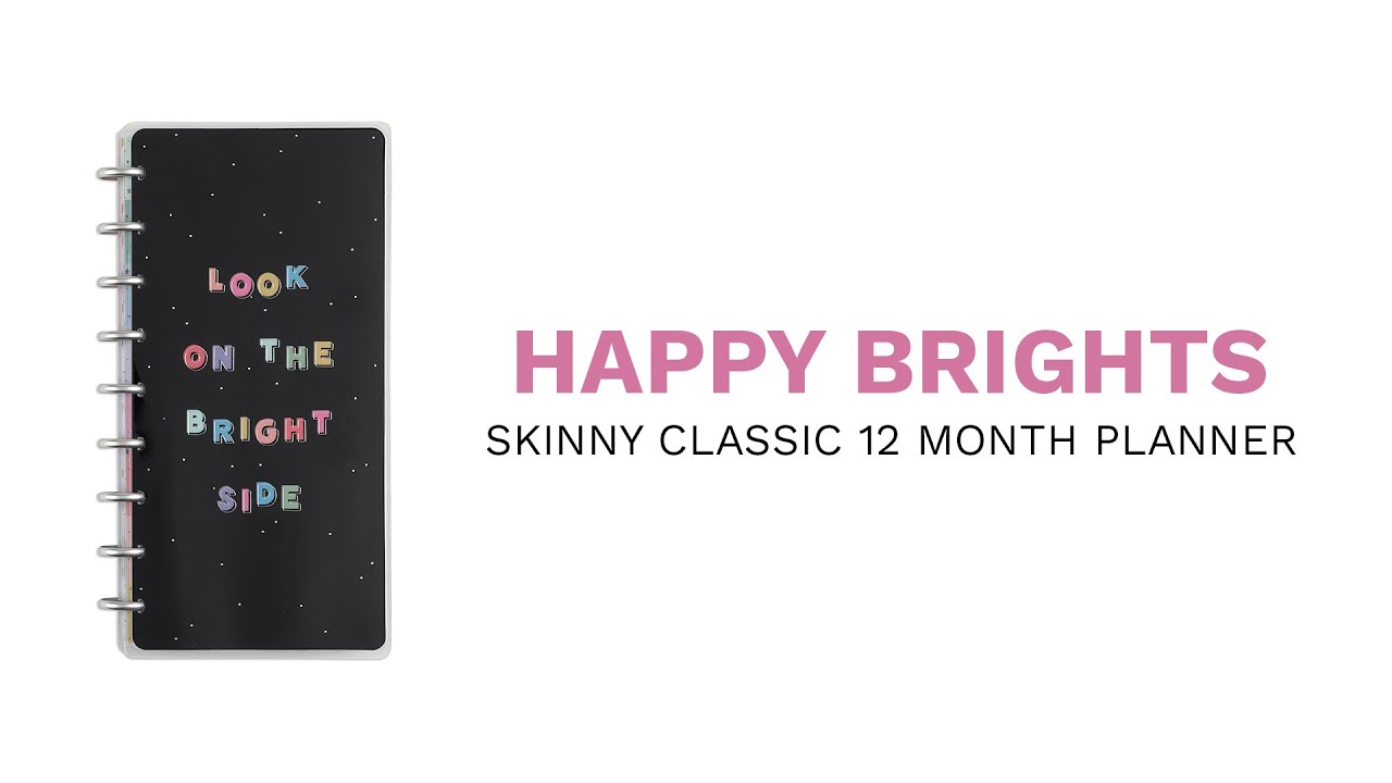 Happy Planner Skinny Classic 12-Month Planner-Happy Brights; July '23 -  June '24