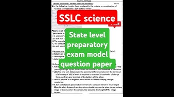 sslc science state level preparatory exam model question paper #shorts