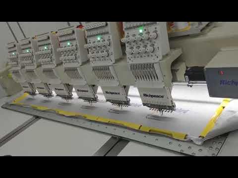 6 heads embroidery machine in customer's factory - YouTube
