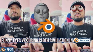 Funny Eyes VFX Using Cloth Simulation in Blender Tutorial screenshot 2