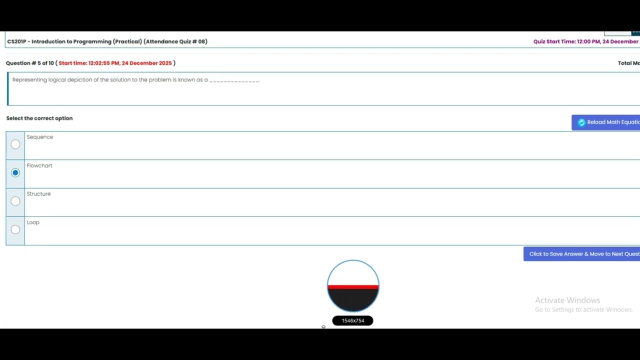 CS201P Attendance Quiz 8 2025||  CS201P - Introduction to Programming || Fall 2025