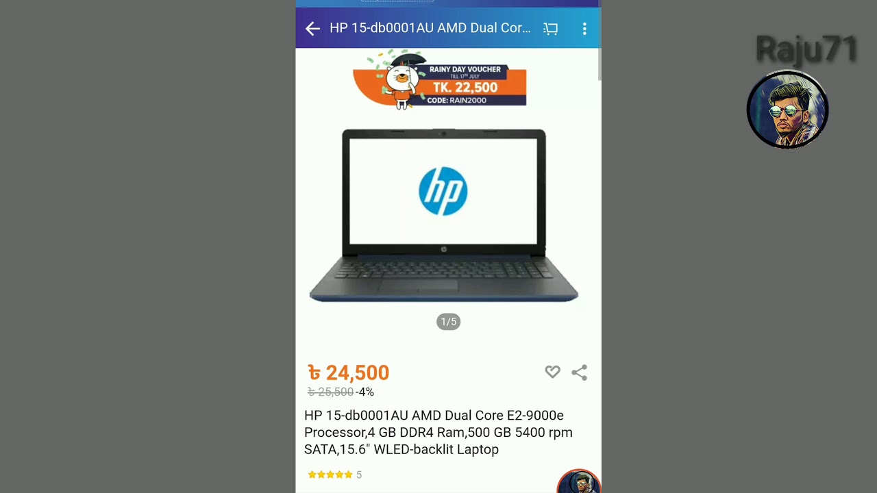 Raju 71 Video 19hp 15 Db0001au Amd Dual Core E2 9000e Processor 4 Gb Ddr4 Ram 500 Gb 5400 Rpm Sata Youtube