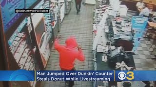 'Donut Desperado': Man Jumps Over Dunkin' Counter, Steals Doughnut While Livestreaming Heist, Police