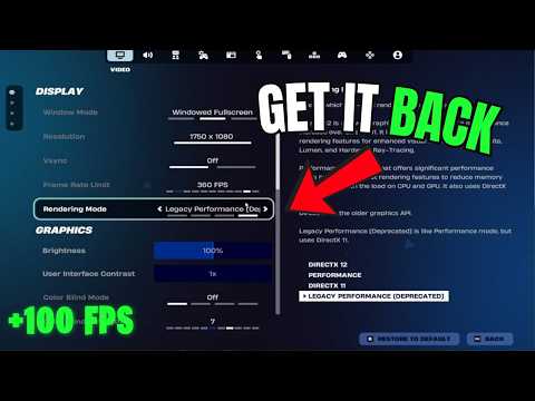 How to Get LEGACY Performance Mode Back in Fortnite Chapter 7 *HUGE FPS BOOST*