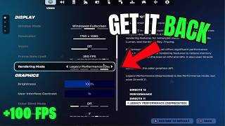 How to Get LEGACY Performance Mode Back in Fortnite Chapter 7 *HUGE FPS BOOST*
