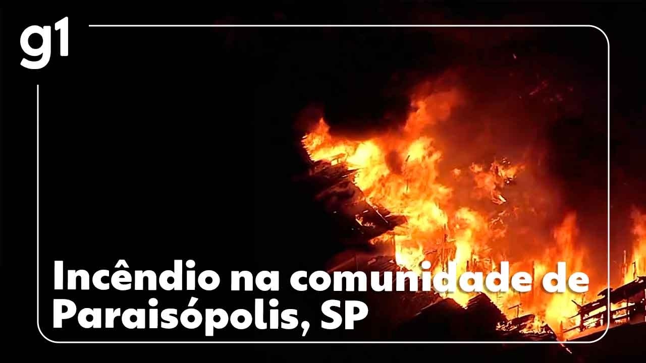 18/06/2026 Bombeiros combatem  incêndio de grandes proporções em Paraisópolis, Zona Sul de SP