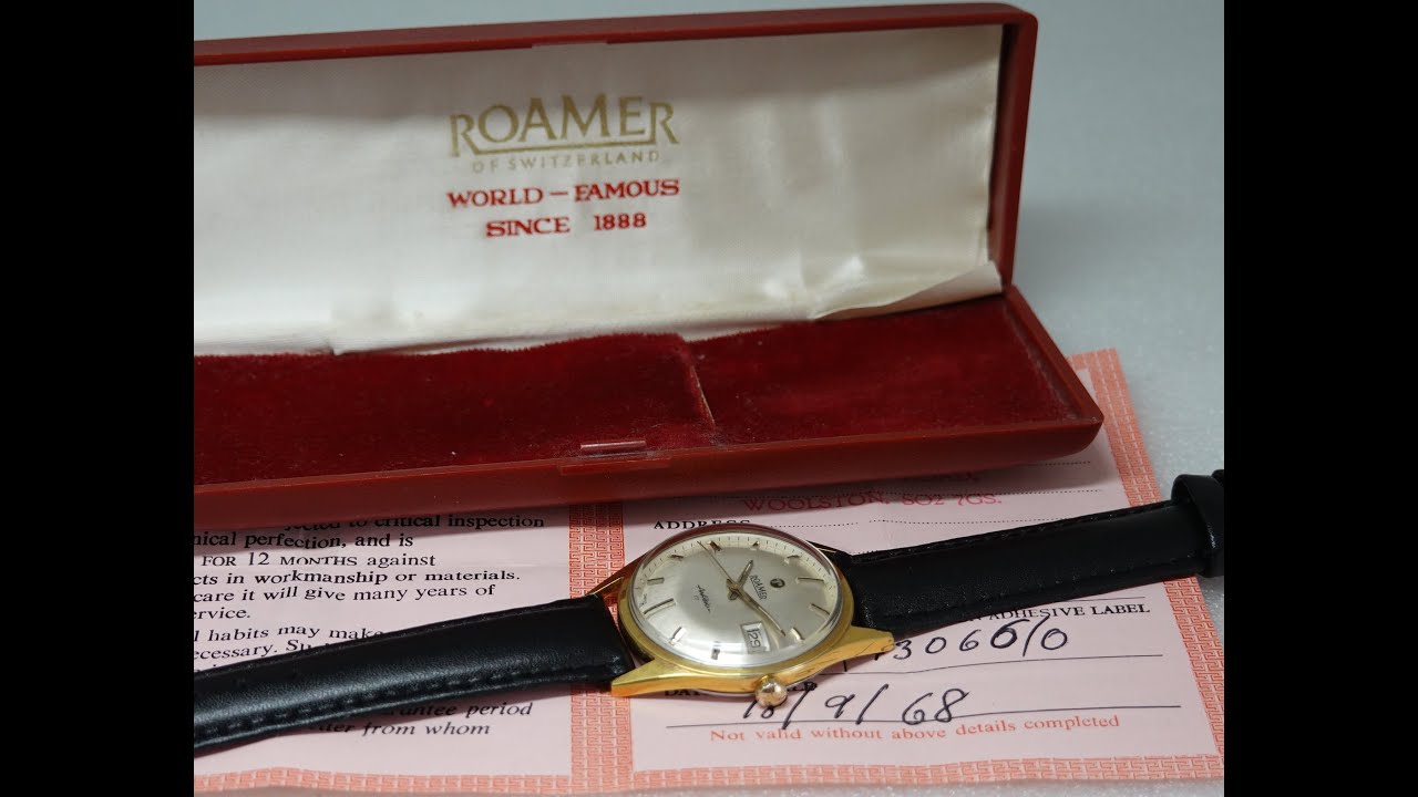 1968 Roamer Anfibio men's vintage wrist watch with box and papers