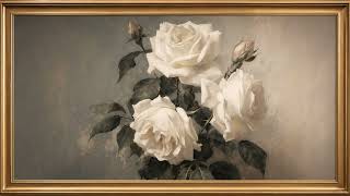 White Roses Frame 4K – 3 Hours Ambient Screensaver | Elegant Digital Art for TV screenshot 3
