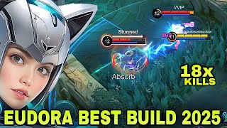 EUDORA NEW META INSANE DAMAGE | BEST BUILD EUDORA GAMEPLAY | TOP 1 GLOBAL EUDORA ~ MLBB
