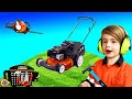 Lawn mower yardwork for children  blippi fan  min min playtime